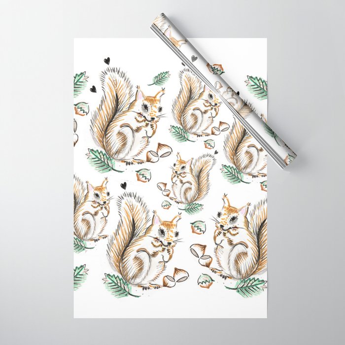 squirrel wrapping paper