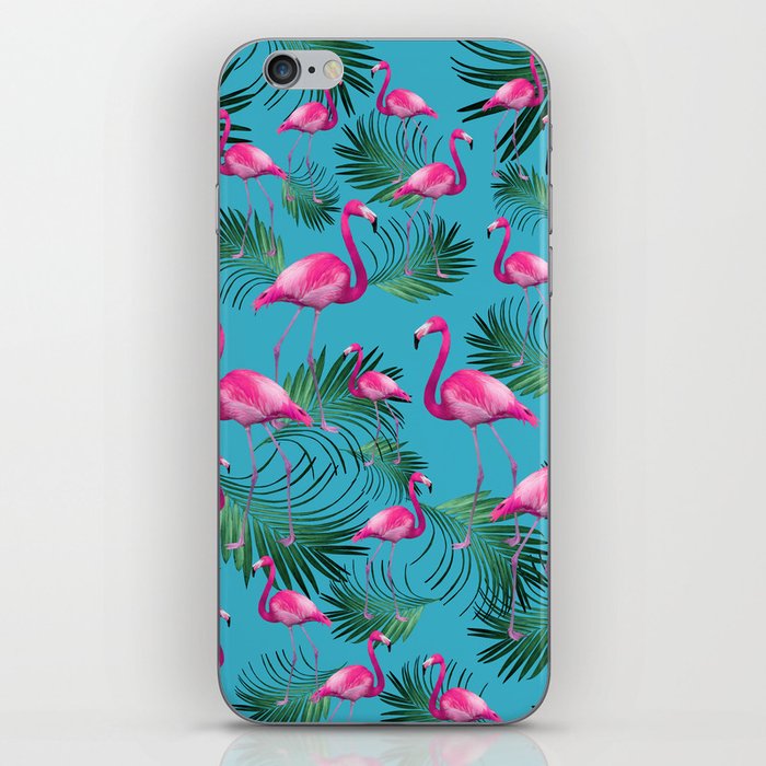 Summer Flamingo Palm Vibes #2 #tropical #decor #art #society6 iPhone Skin
