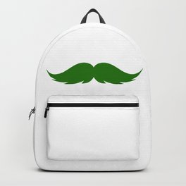 Green Mustache Funny St. Patrick's Ireland Holiday Backpack | Tshirt, Moustache, Party, Unique, Cloverleaf, Joke, Irish, Meme, Tees, Holiday 