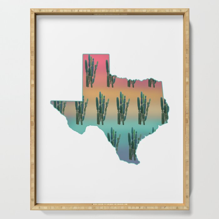 Sunset Cactus Texas Serving Tray