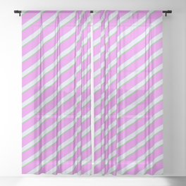 [ Thumbnail: Dark Sea Green, Violet, and Lavender Colored Lines/Stripes Pattern Sheer Curtain ]