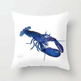 Blue Maine Lobster - Rare Blue Homarus americanus Throw Pillow