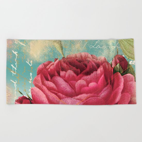 Vintage Flowers #16 Beach Towel