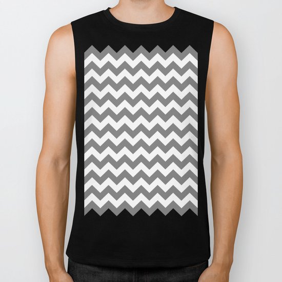Chevron (Gray/White) Biker Tank