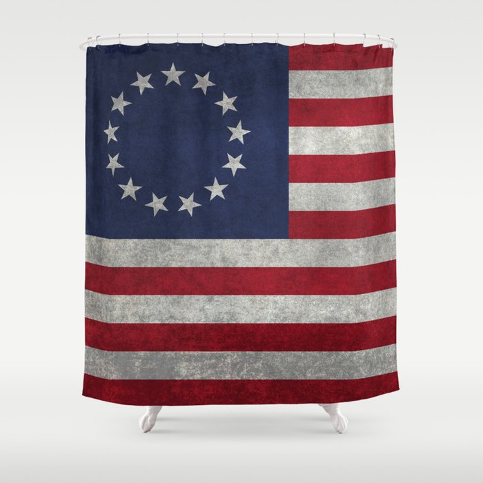 Betsy Ross flag - Vintage grunge version Shower Curtain