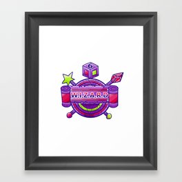 Wizard Wands, Amulet and d6 Coat of Arms Framed Art Print