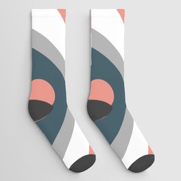 Colorful geometric composition - pink Socks