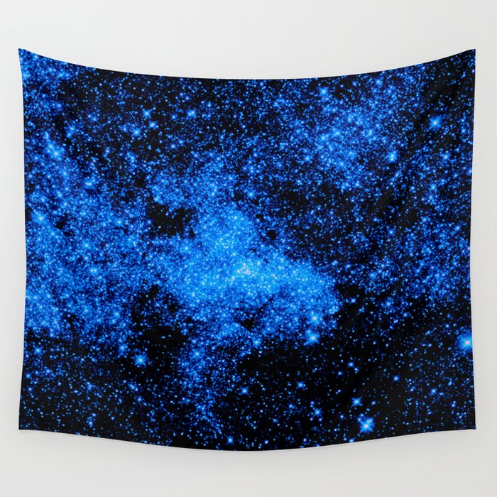 gALAXy Midnight Blue Stars Wall Tapestry