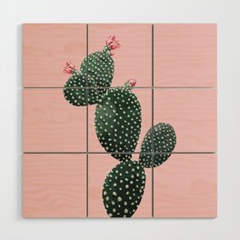 Cactus in Pink Wood Wall Art