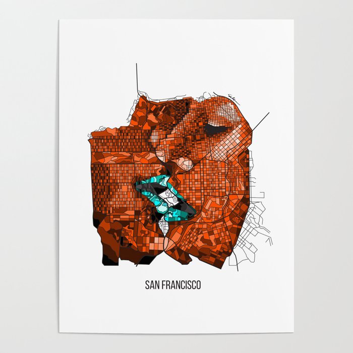 CityFace - San Francisco Poster