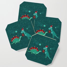 Cute Christmas Dinosaurs Dinos Dinosaur Coaster