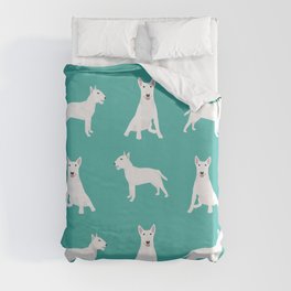 Bull Terrier white coat dog breed pet friendly dog gifts dog lover bull terriers Duvet Cover