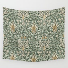 William Morris Vintage Snakeshead Forest Thyme Green Pattern Wall Tapestry