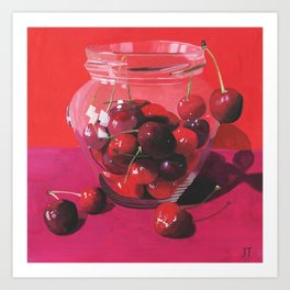 Jar of Cherries Art Print