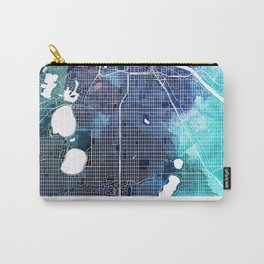 Minneapolis Minnesota Map Navy Blue Turquoise Watercolor USA States Map Carry-All Pouch