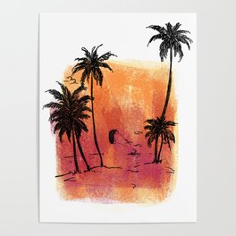 Sunset beach Poster