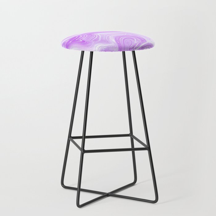 Aesthetic Soft Lilac Crystal Marble Bar Stool