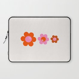 Boho Flower Print Abstract Flowers Retro Wall Art Modern Decor Pink And Orange Vintage Floral Laptop Sleeve