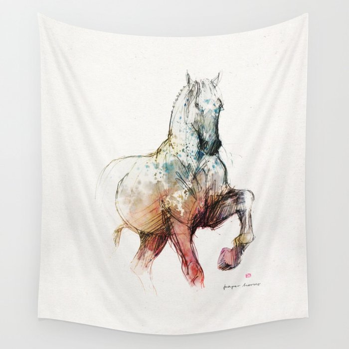 Horse (Siwy / Silver / color version) Wall Tapestry