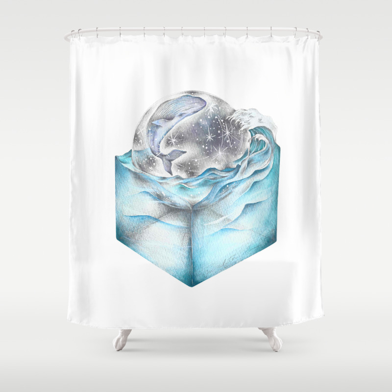 Trapped The Whale And Moon Shower Curtain By On After B Society6