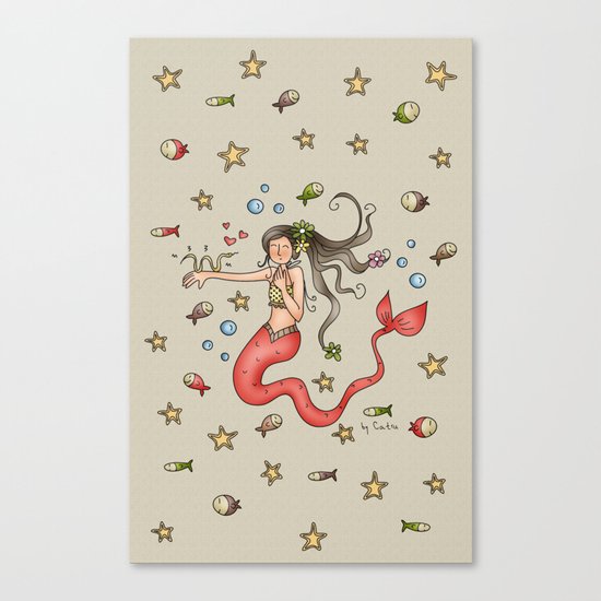 Mermaid {Lovely} Canvas Print