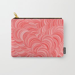 Red and White Swirly Peppermint Abstract Pattern Carry-All Pouch