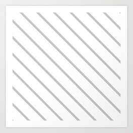 Diagonal Lines (Gray & White Pattern) Art Print