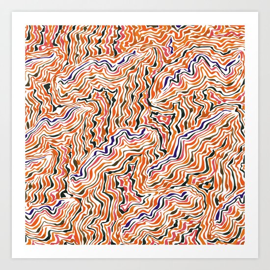 red topography Art Print