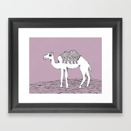 Camel in pink Framed Art Print