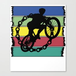 Mountian Bike Retro Colors - Great gift for a MTB Rider - Black & Retro Colors Design Canvas Print