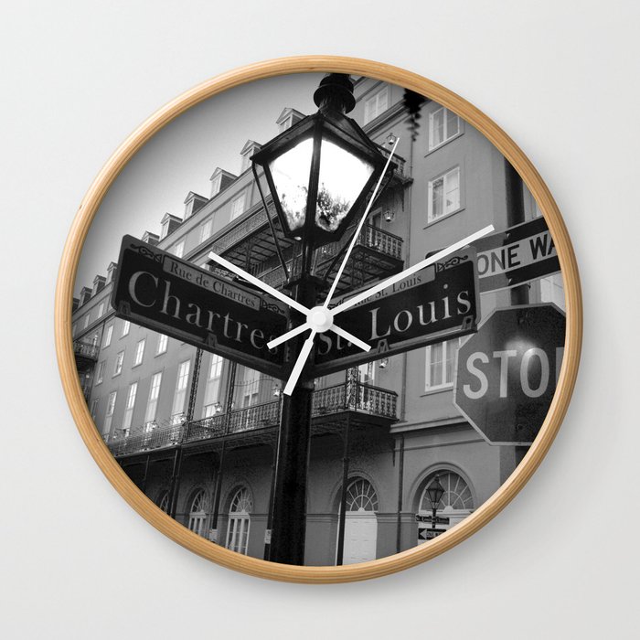 French Quarter, New Orleans streets Wall Clock