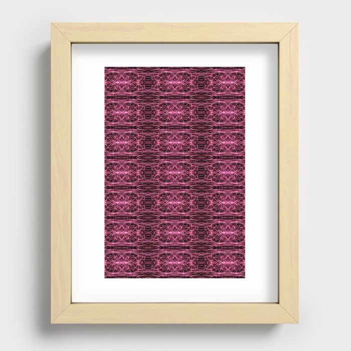 Liquid Light Series 41 ~ Red Abstract Fractal Pattern Recessed Framed Print
