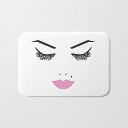 Beauty Face with Pink Lips Bath Mat