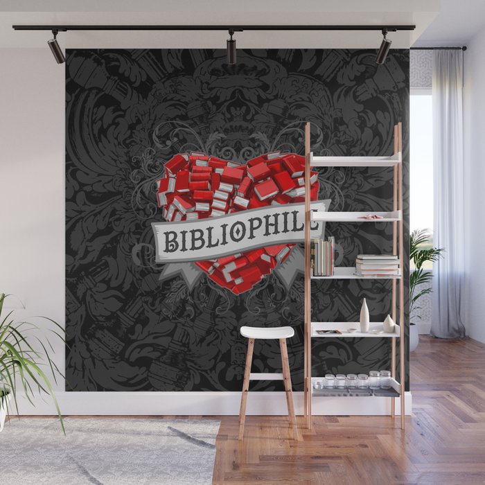 Bibliophile Heart Wall Mural