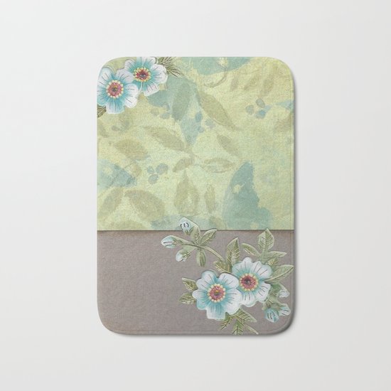 Brown paper flowers Bath Mat