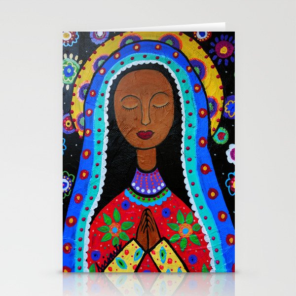 Mexican Folk Art Virgin Guadalupe Painting Stationery Cards