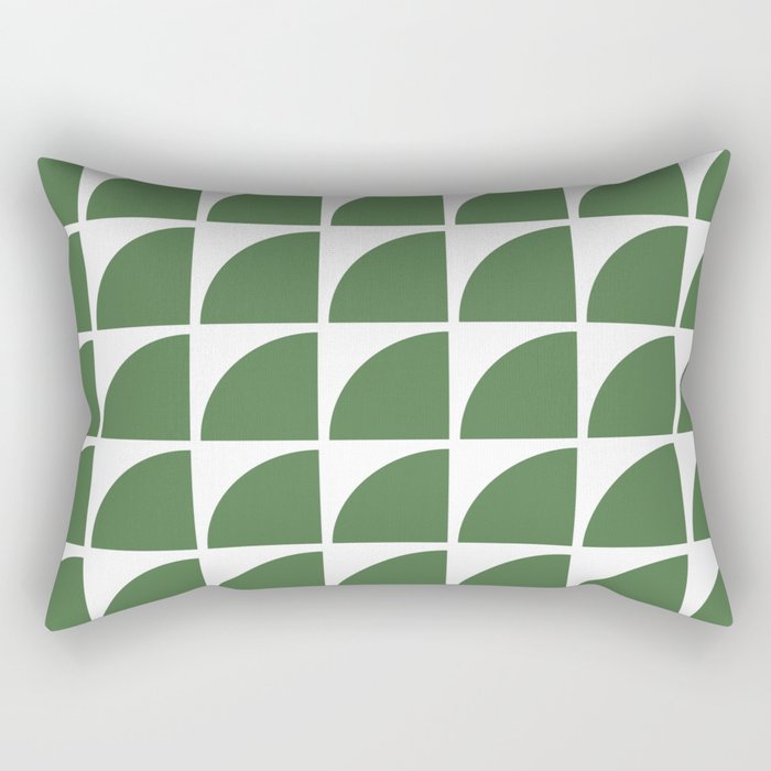 Mid Century Modern Geometric Pattern no. 6 Green Rectangular Pillow