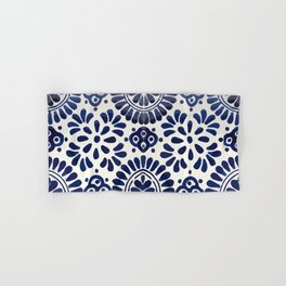 Blue Tlavera Tile classic drop mexican talavera rustic ceramic Hand & Bath Towel