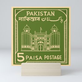 Vintage Pakistan Postage Stamp Green Mini Art Print