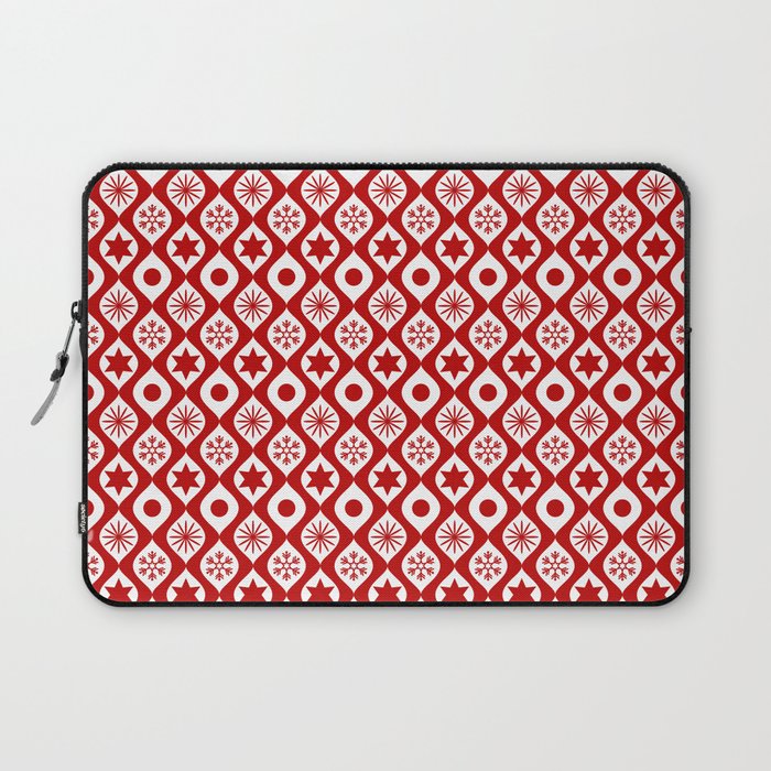 Red Retro Christmas Pattern Laptop Sleeve