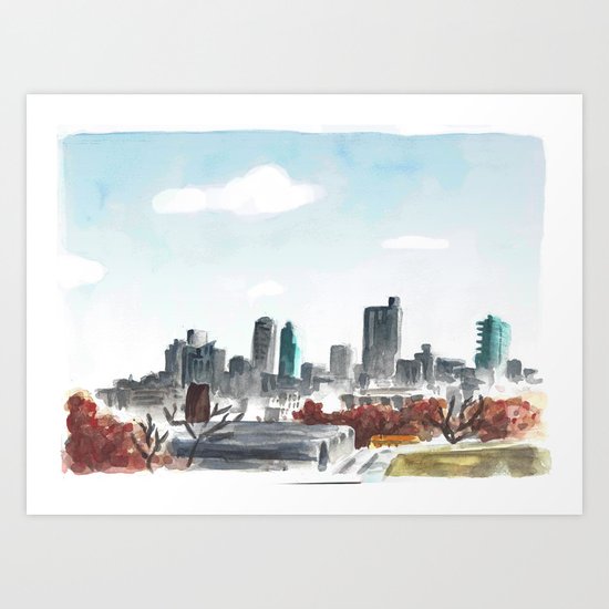 Fort Worth Skyline Art Print