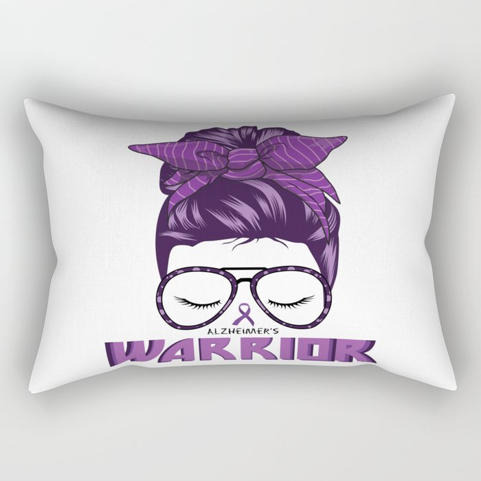 Purple Alzheimer's Warrior Alzheimer's Awareness Rectangular Pillow