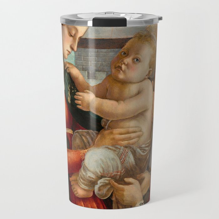 Madonna and Child with Angels, 1465-1470 by Sandro Botticelli Travel Mug