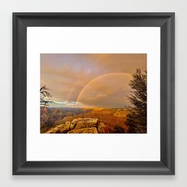Grand Canyon, Double Rainbow Framed Art Print