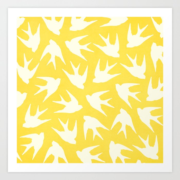 Birds (Yellow) Art Print