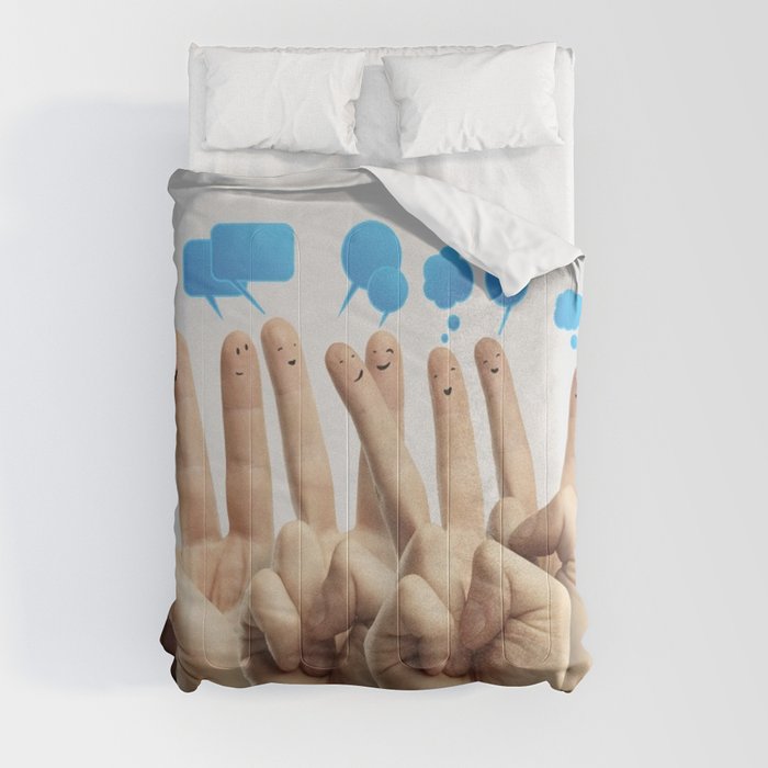 Fingers with smiles Comforter