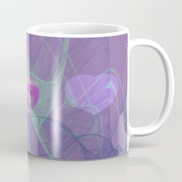 Heart Art- Abstract Art- Now or Later- Pink Heart- Purple Heart-Green-Pattern Art- Sacred Geometry Coffee Mug
