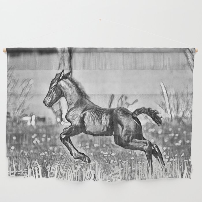 Jump - Horse illustrations Wall Hanging