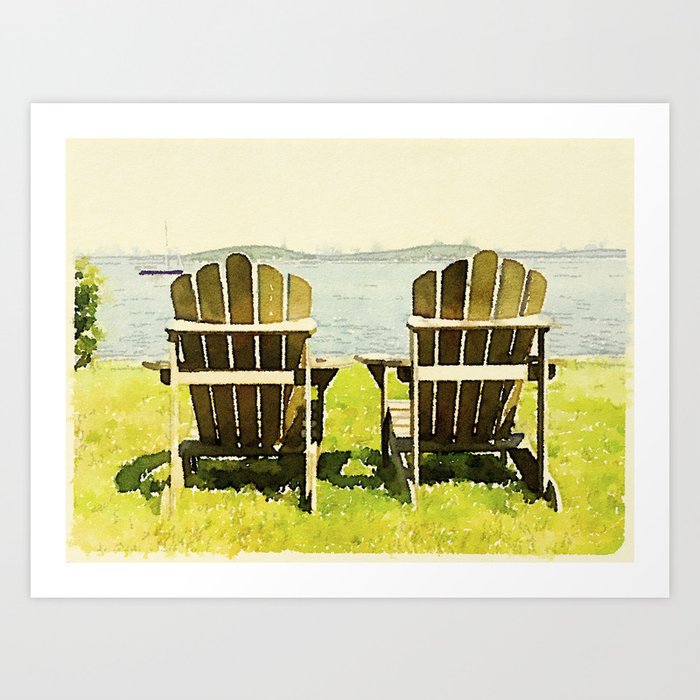Adirondack Chairs Maine Art Print By 163designcompany Society6