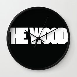 The Woods logo white Wall Clock